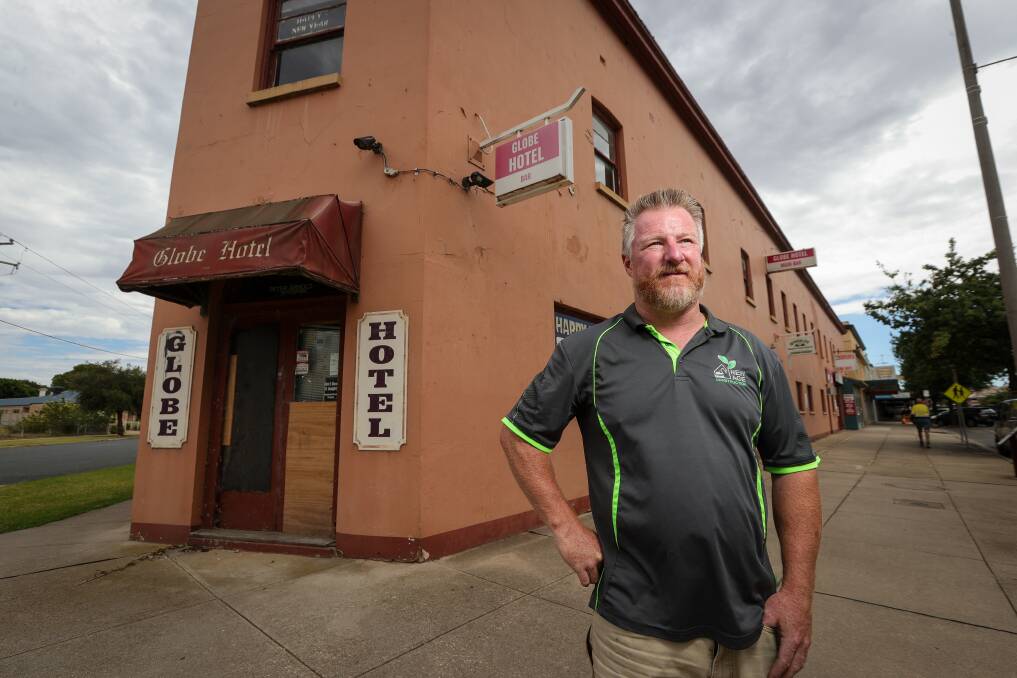 Developer Dan Casey contemplates abandoning his plans for The Globe Hotel in Corowa amid planning red tape. Picture by James Wiltshire