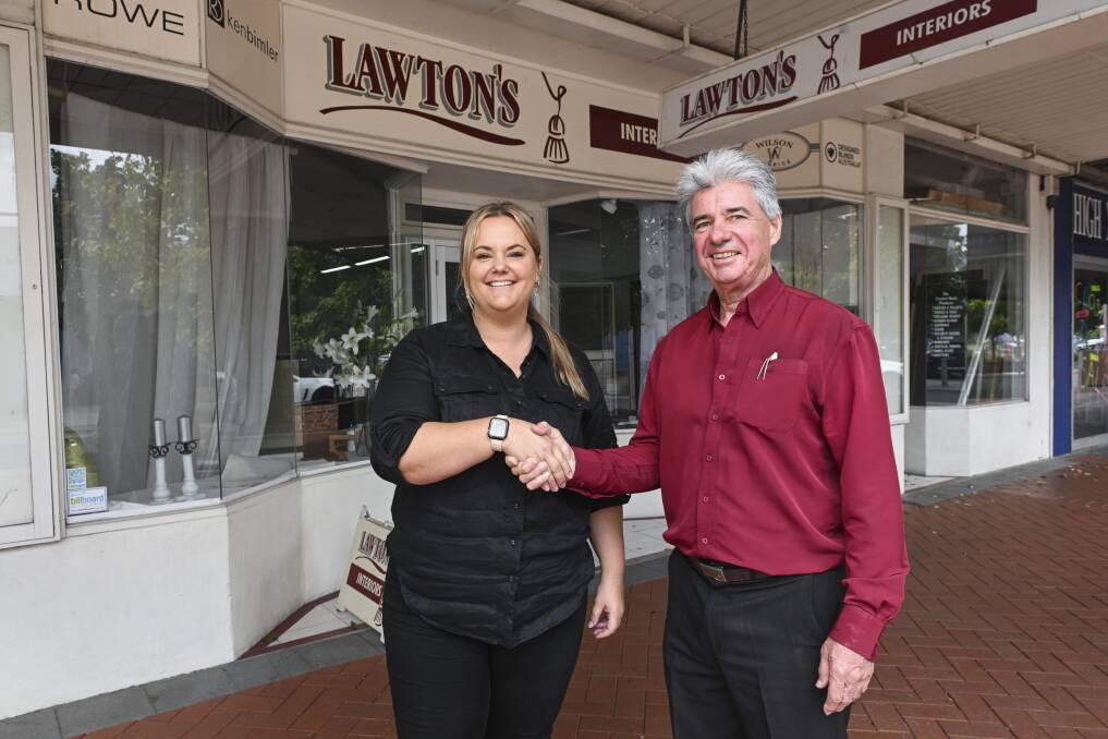 Paige Dalley has taken over Wodonga's Lawton's Interiors from Mark Treloar, who has run the business for 28 years. Picture by Mark Jesser