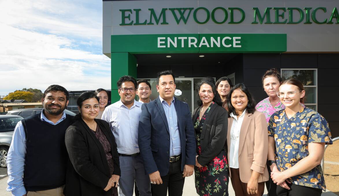 Elmwood Medical Centre has opened a new clinic in Wodonga. From left to right: Dr Mehul Zaveri, Dr Karishma Dsouza, Dr Abigail Chua, Dr Nisal Fernando, Dr Joseph Calupitan, practice manager Gareth Grover, Dr Neetu Grover, Dr Ayesha Ikram, Dr Asiri Gamage, RN Kerry Devereaux, RN Molly Grover. Picture by James Wiltshire