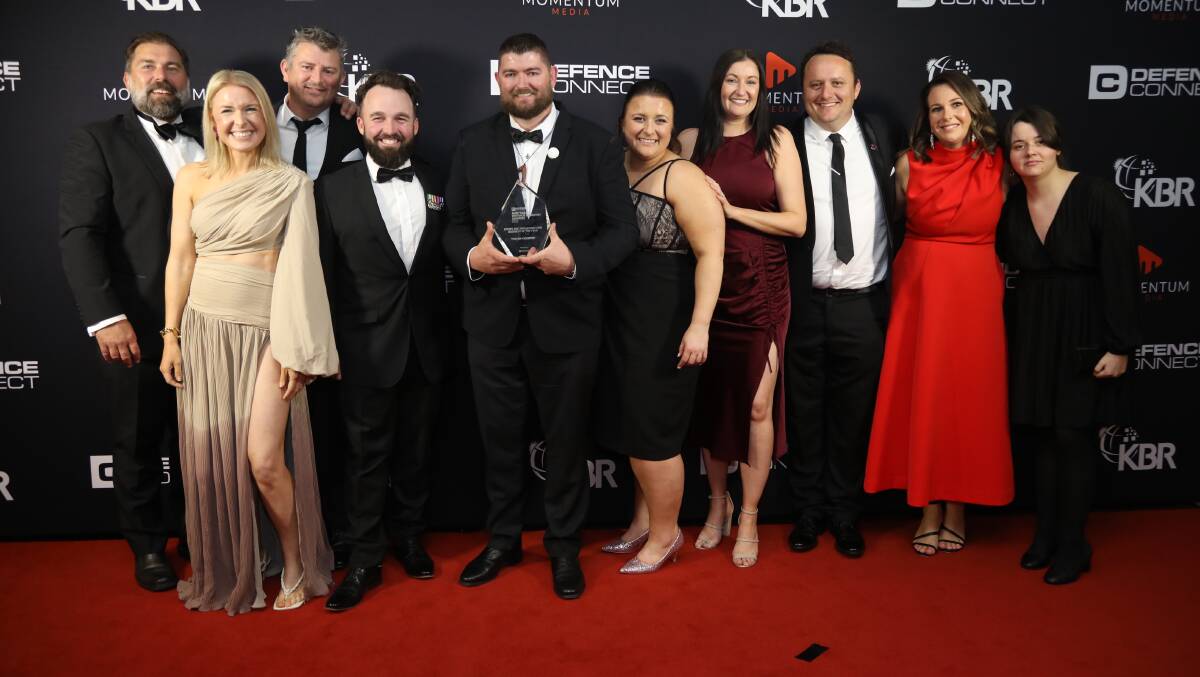 The TVN On-Country team celebrate their win at the Australian Defence Industry Awards in Canberra. Picture supplied