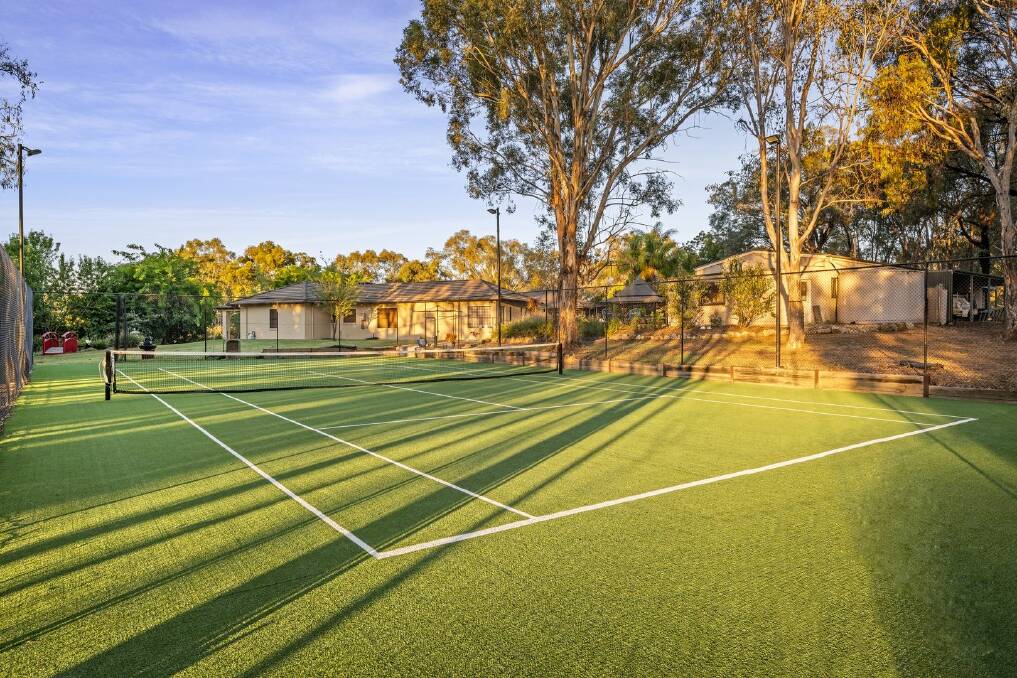 Tennis court at the Thurgoona Park home. Picture supplied
