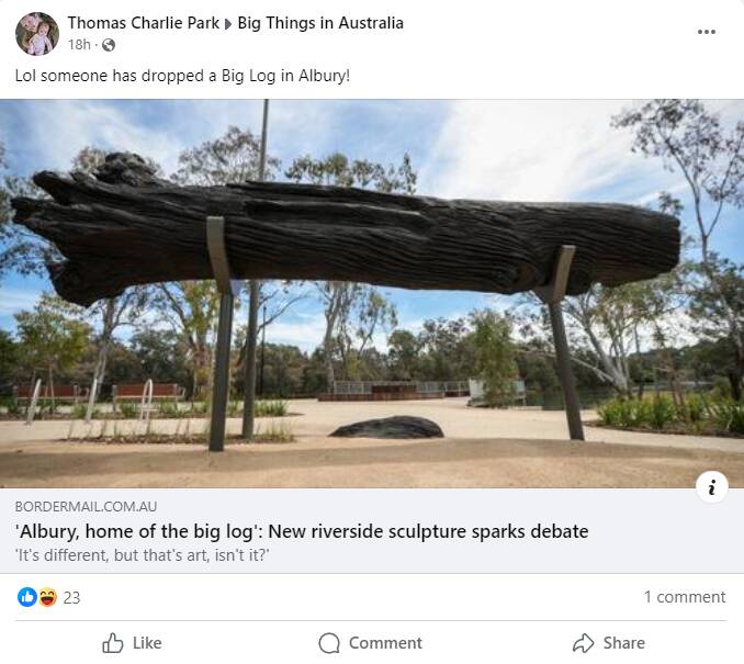 People have shared the new attraction in the Big Things in Australia Facebook page. Picture supplied