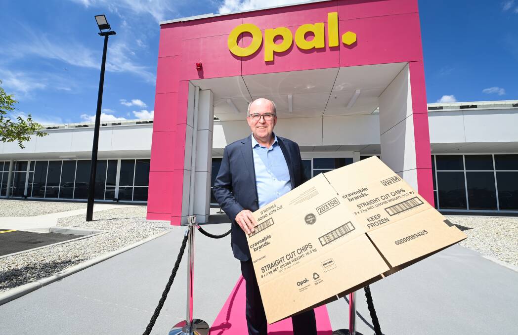 Opal executive general manager of packaging, Chris Daly, celebrated the grand opening on the pink carpet. Picture by Mark Jesser
