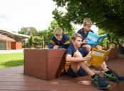 Albury Public School principal Lianne Singleton said the new model balances lecture-style teaching and student involvement. Pictured in 2021 are Albury Public students Farren Hudson-Triffett, Thomas Mack and Geordie Paton. File picture