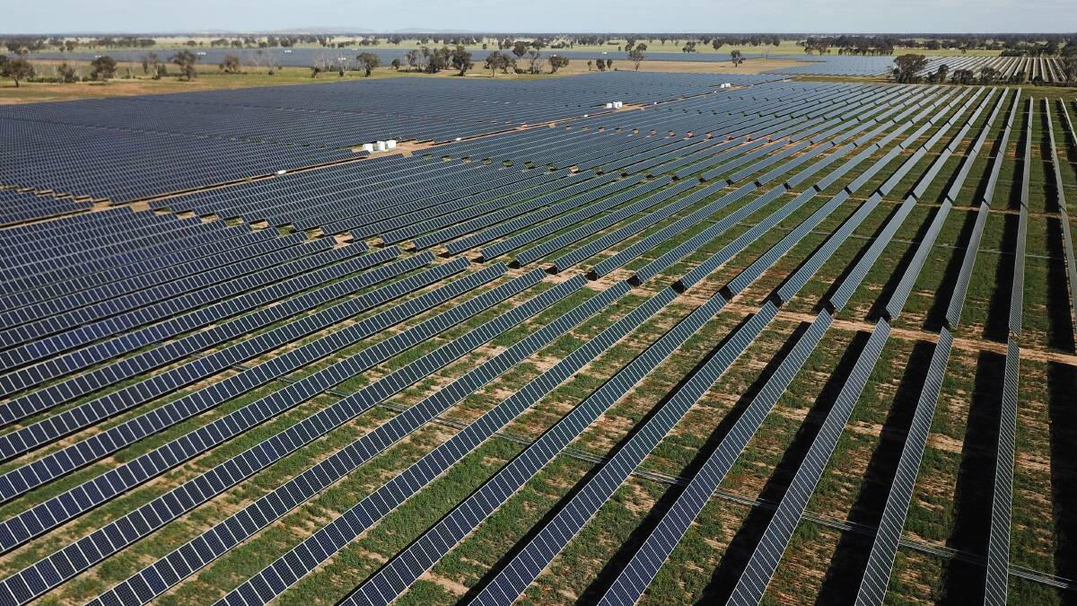 Aerial view of Glenrowan Solar Farm. Picture by Mark Jesser