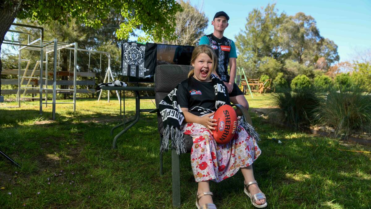 Matt and Piper Williams at their home in Allans Flat before the AFL Grand Final. Picture by Tara Trewhella