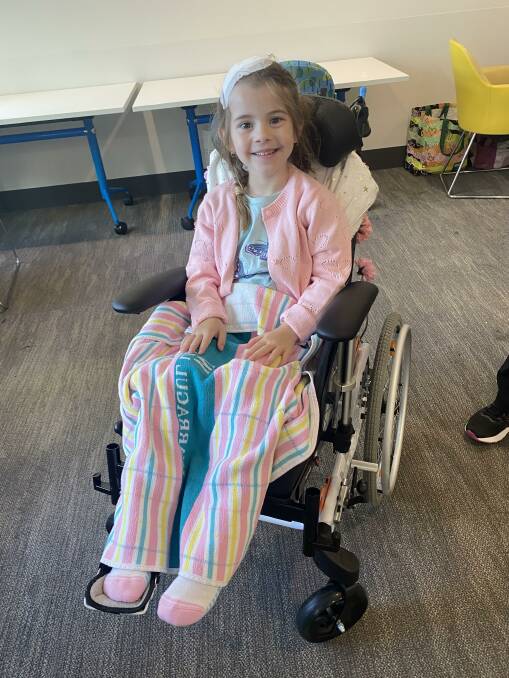 Brave five-year-old Piper Wakley-Keighran is back smiling again after suffering a stroke and brain bleed just two weeks ago. Picture supplied