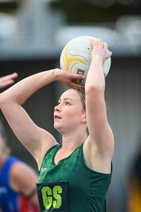 Tallangatta goal shooter Hannah Pole was among the best for the Hoppers in the side's victory against the Bombers. File picture
