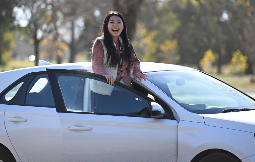 The day before Gwen Liu takes her first driving test in Australia. Picture by Lachlan Bence