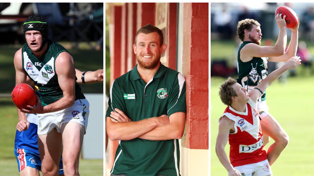 Marshal Macauley during his 173-game senior career at Coolamon. Pictures by Les Smith and Kieren L Tilly