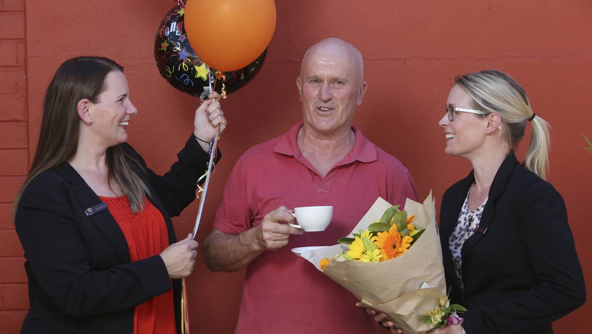 PARTY PLAN: Regional Deals founders Kath Hopkins and Cath Mcgrath with Zilch Food Store owner Roger Benton, who was the first cafe operator to join the coupon scheme. Picture: ELENOR TEDENBORG