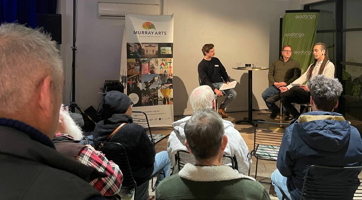 Hosted by Murray Arts executive support and grants officer Julien Bonnel, formerly of Select Music agency, the panel featured Music NSW Regional co-ordinator Kayne Mills and Yakandandah Folk Festival's Chris Smith at Church St Hotel in Wodonga. Picture supplied