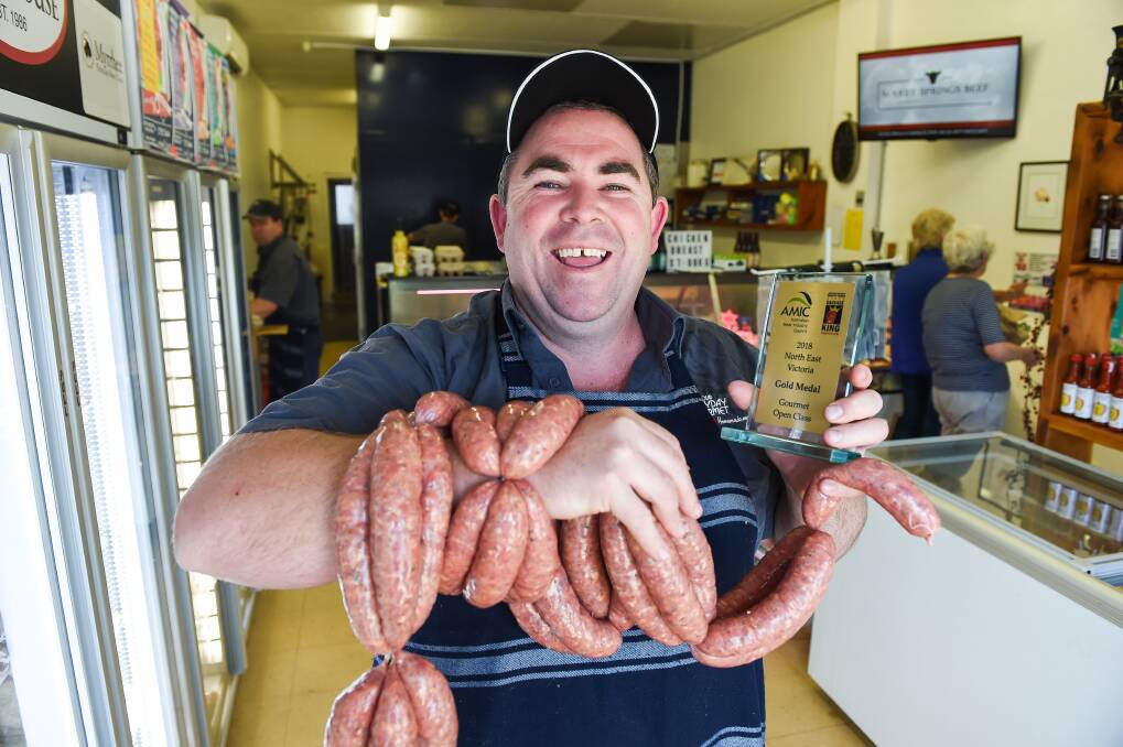 FRESH APPROACH: Wangaratta's Your Everyday Gourmet owner Dan Wallace says they use fresh local produce and natural ingredients to make their award-winning range of sausages and burgers. Picture: MARK JESSER