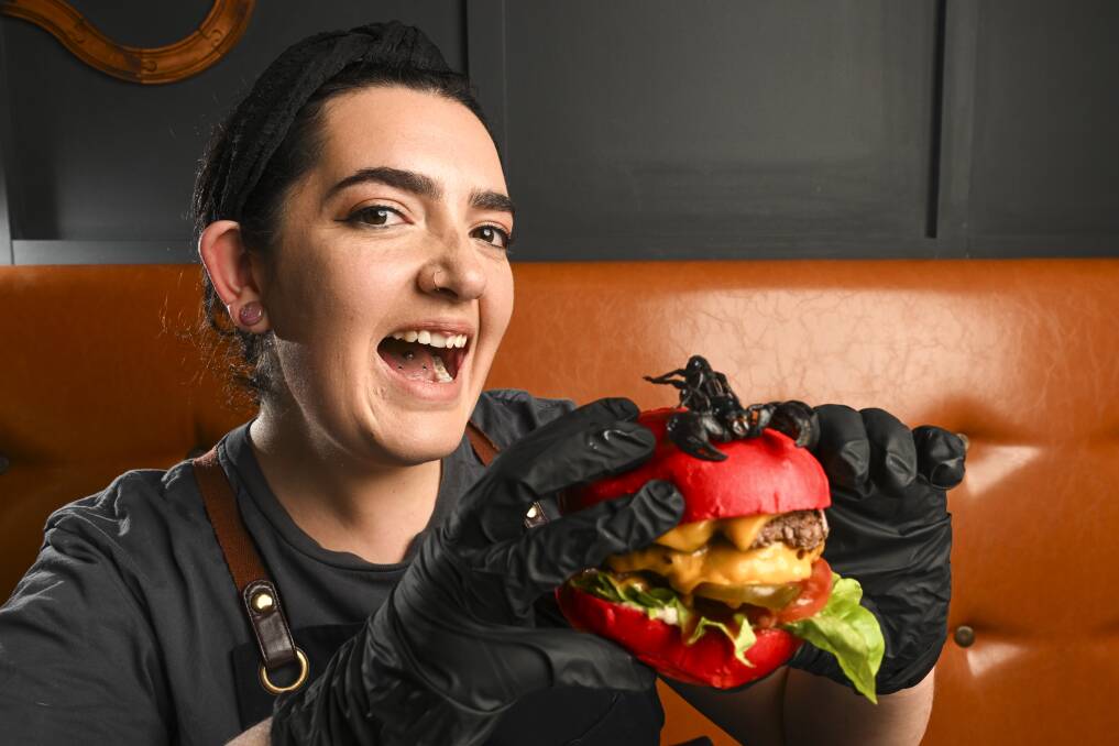Burger Urge Wodonga venue manager Melody Watts says the Scorpion Death Wish burger would appeal to patrons who liked a challenge. Picture by Mark Jesser