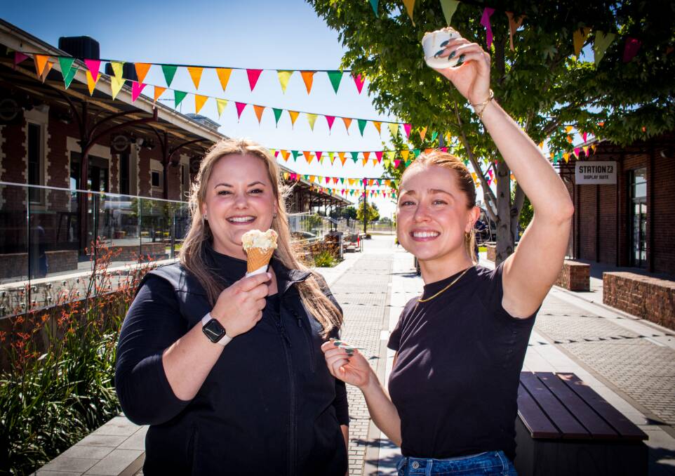 Wodonga Council events team leader Paige Dalley and communications team leader Alexandra Gibbs are gearing up for a stellar North East Food and Wine Festival. Picture by Layton Holley