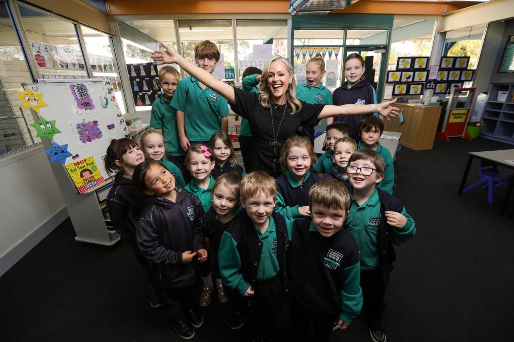 Melrose Primary School assistant principal and Emotional Intelligence leader Heidi McKay strikes a chord with foundation pupils. Picture by James Wiltshire