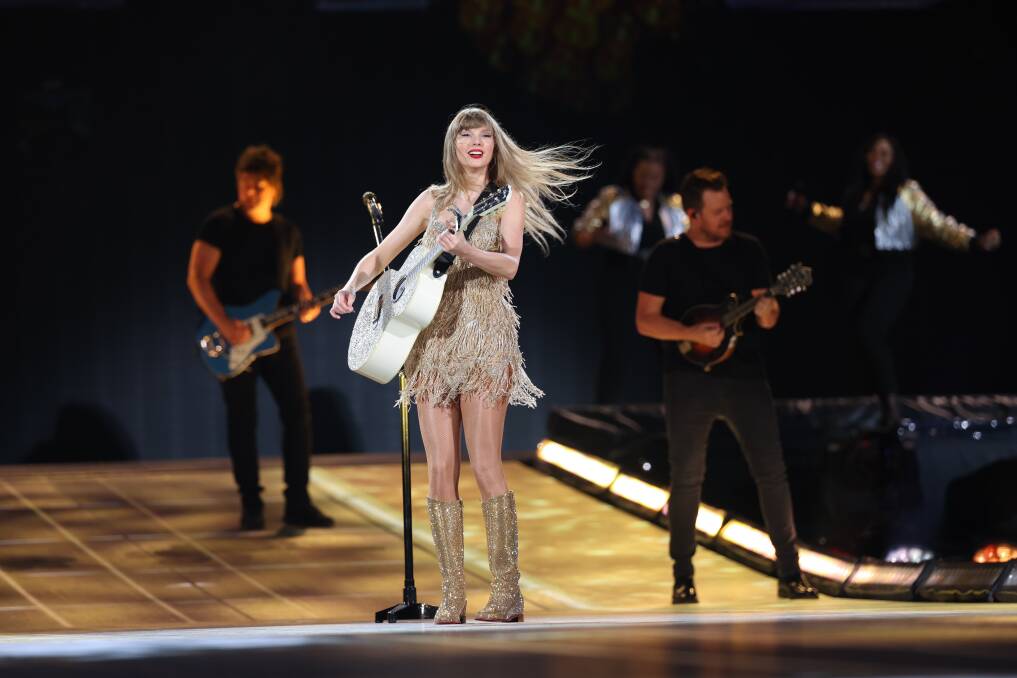 Taylor Swift performs Fearless after golden fireworks stream from the stage to herald the new era. Picture by TAS Rights Management