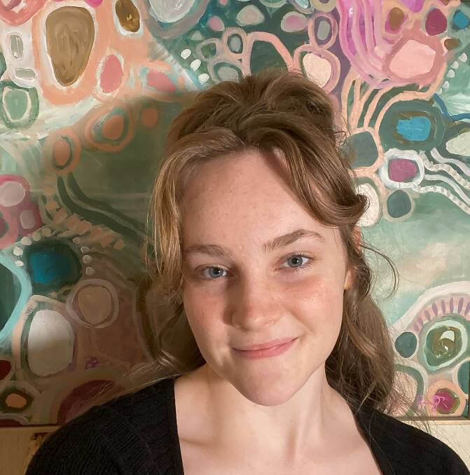 Wodonga artist Serena Rachel is focusing on her art practice, which is grounding her in the present. Picture supplied