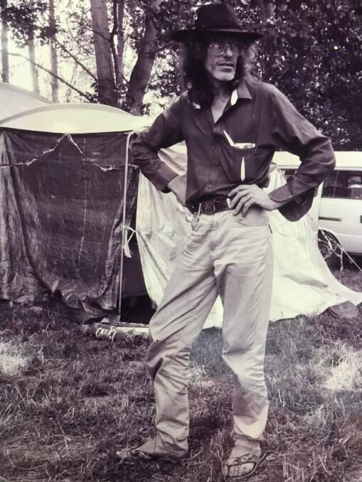 Singer, songwriter and poet Lawrie Sheridan at the Nariel Creek Folk Festival in the 1990s. Picture supplied