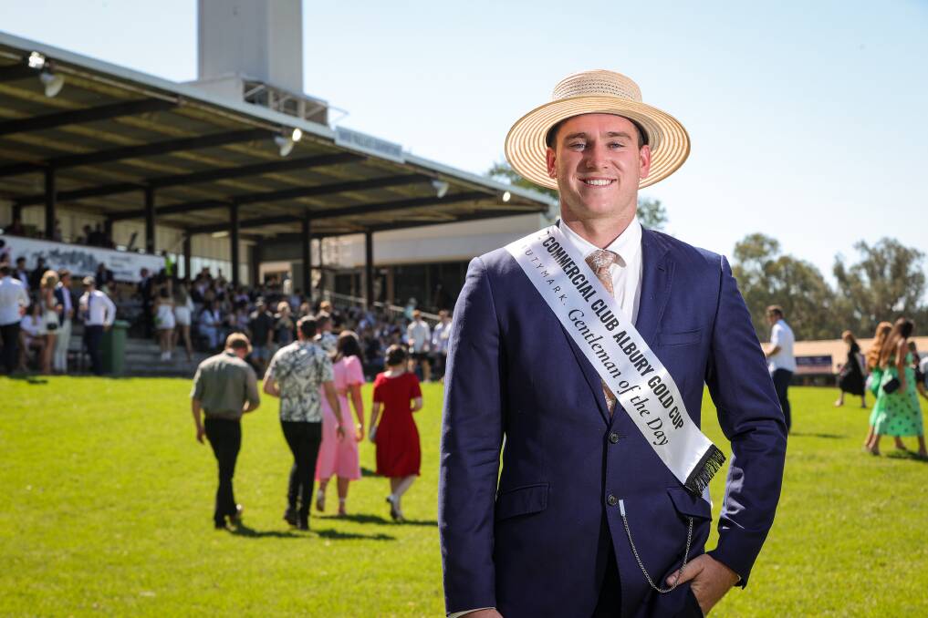 DAPPER CHAP: Hanwood resident Blake Argus won Albury Gold Cup Fashions on the Field Gentleman of the Day this year after missing the line-up last year.