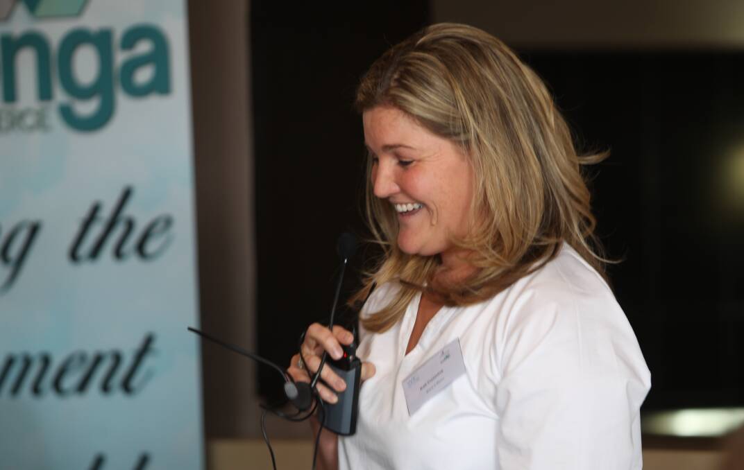 GOOD ADVICE: Mother-of-two Kait Cummins was the guest speaker at the Women in Chamber Network event at Hollywood's Pizza Bar in Wodonga. Picture: SHANA MORGAN