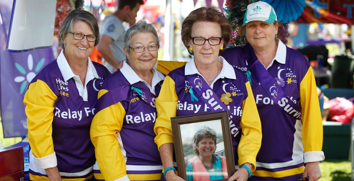 SURVIVORS: Susan Stevens, Anne Amato, Gloria Wolf and Liz Cooper from the 'GO support team' walked in memory of a friend lost to cancer earlier this year.