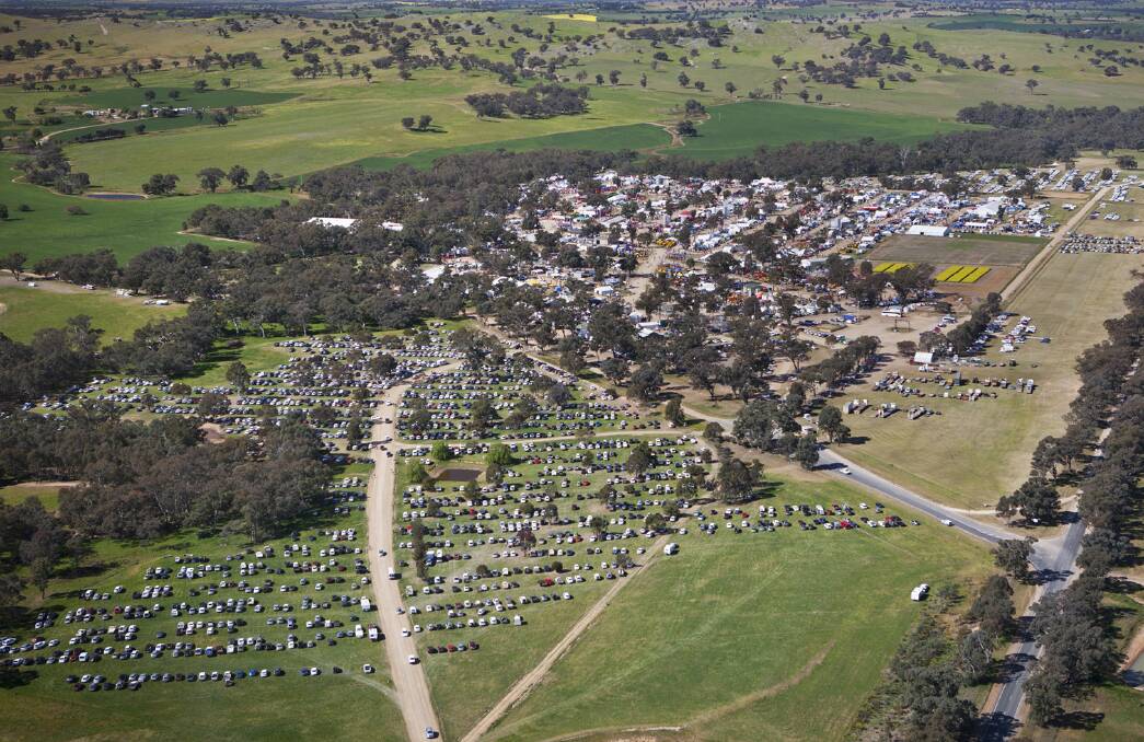 Ready for visitors: A bird’s eye view of the 105-hectare Henty Machinery Field Days site, which will run from Monday to Thursday.
