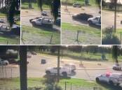 CCTV footage shows the moment a wild police chase moved through the Sturt and Olympic highways intersection on Wednesday. Pictures supplied