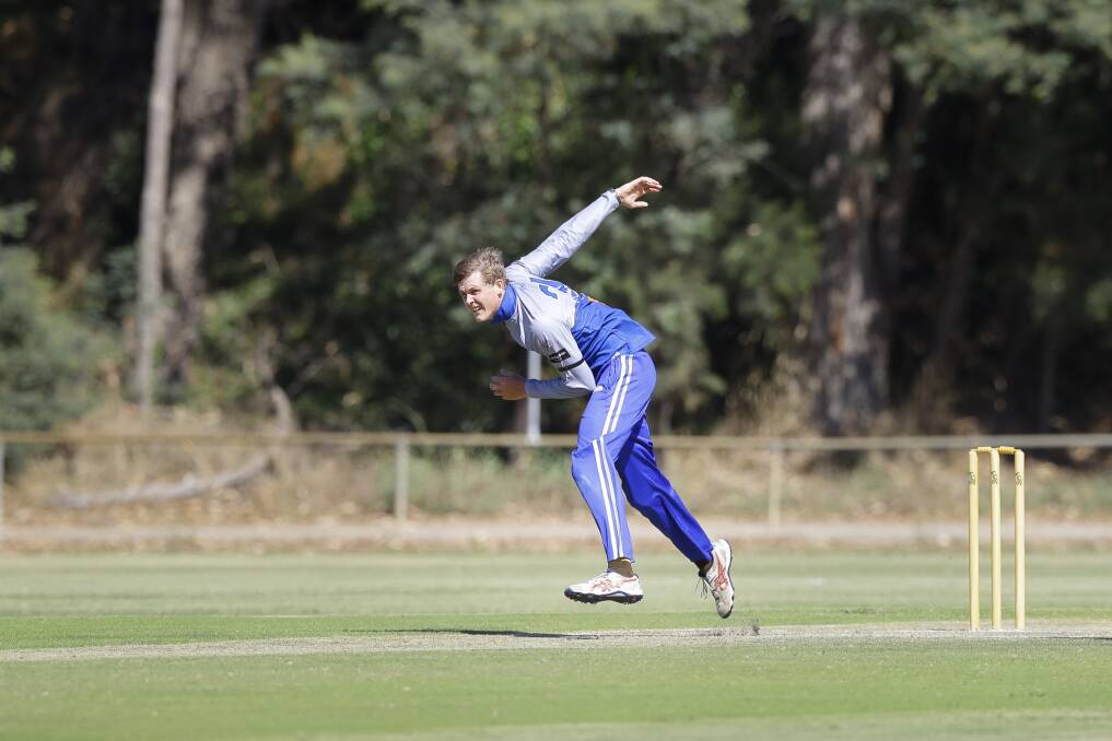 DETERMINED: After a strong season Cameron Evans finished with four runs and one wicket in the Roos' second consecutive premiership on Saturday.