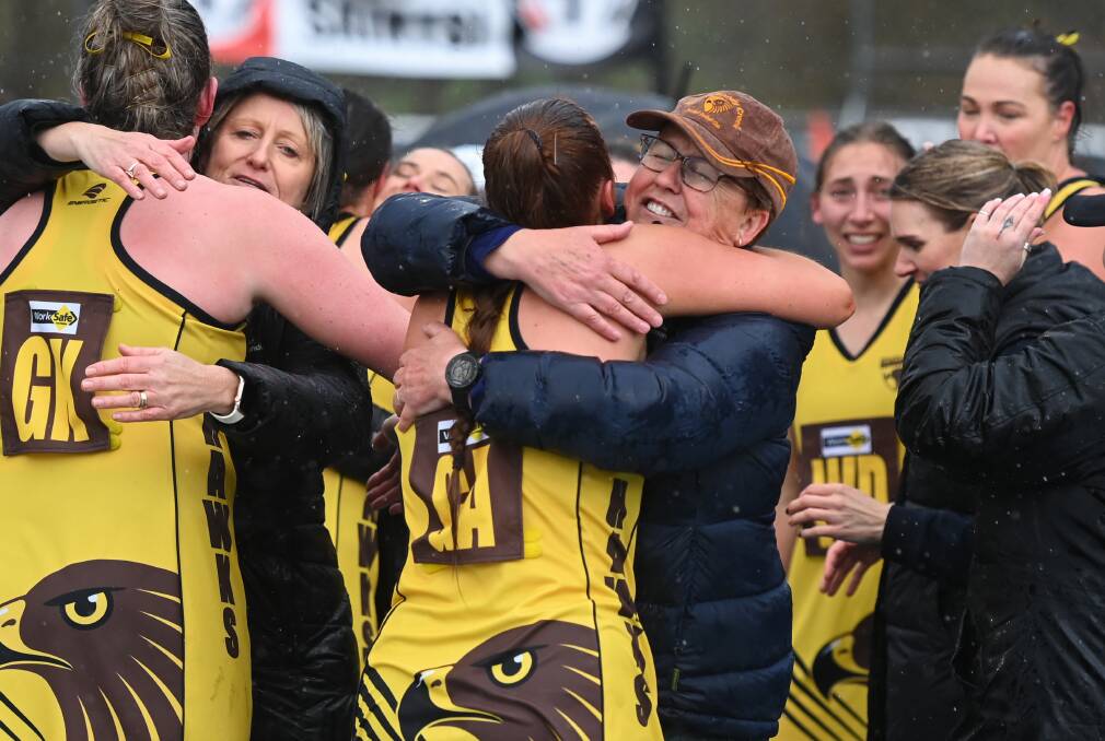 Kiewa-Sandy Creek premiership coach Kath Evans has been reappointed to the helm for next season, with Sharyn Attree to also join her in the role. Picture by Mark Jesser.