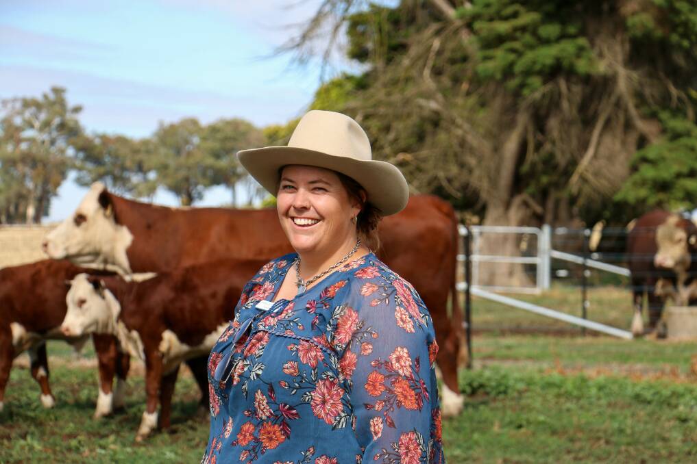 Beechworth's Narelle Forrest is among an emerging group of young women taking over stud management roles in the hereford cattle industry; she is now the principal of the 60-year-old stud Rosstulla Poll Herefords. Picture supplied