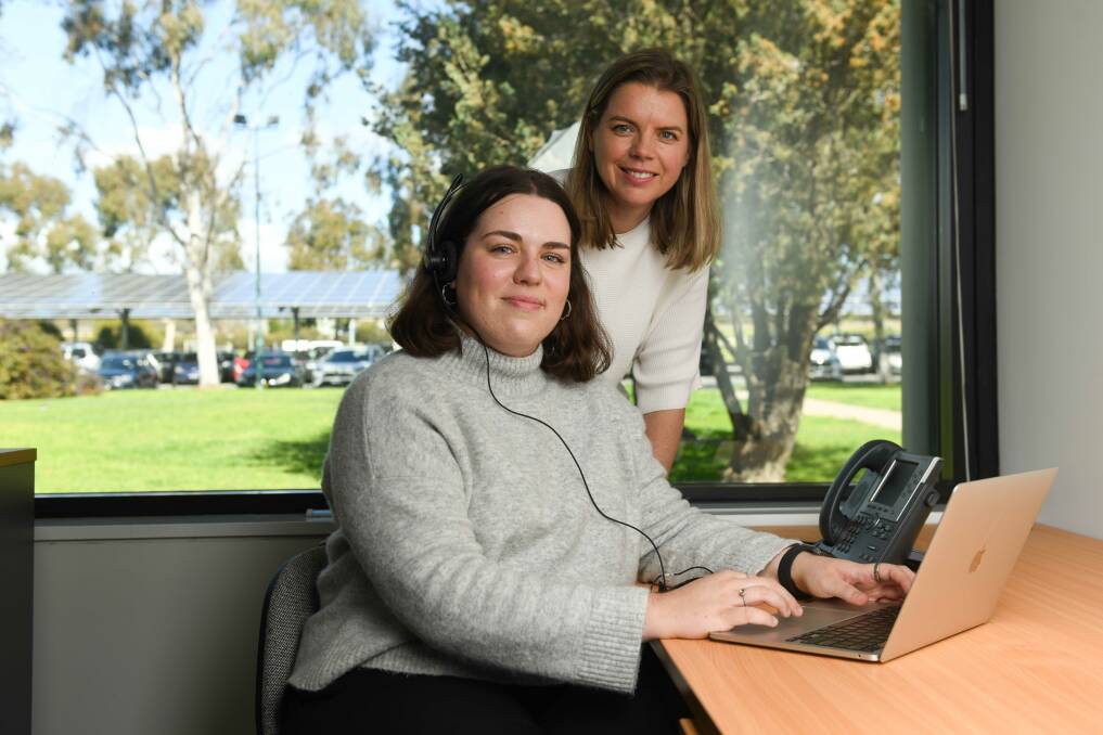 Provisional psychologist Tahlia Paterson and Dr Leah Brennan, from Wodonga's La Trobe University, are part of a pilot project launched this week that will deliver community based treatment for people with eating disorders. Picture by Tara Trewhella