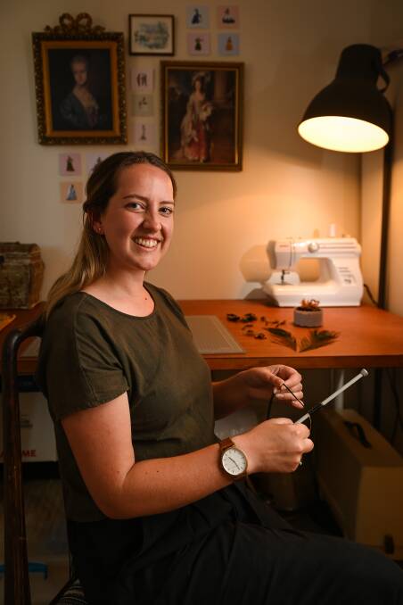 Hollie Barclay is fascinated by Victorian hair work; she will share some of the skills and techniques of this curious craft at Jindera Pioneer Museum's Forgotten Trades Festival on February 26. Pictures by Mark Jesser