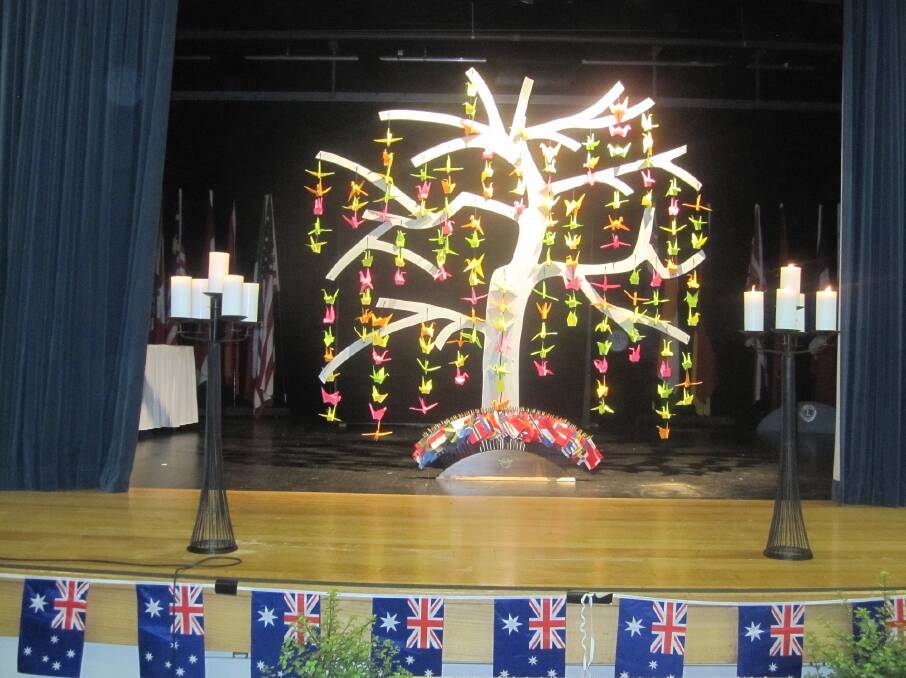 The Remembrance Tree, members of families placed paper cranes on the branches in tribute of passed Lions. 