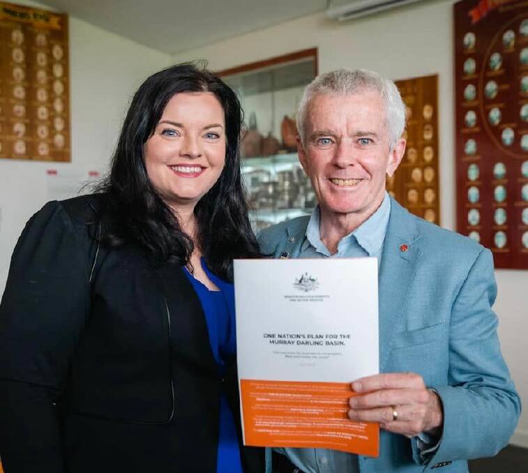 Newly elected MLC Rikkie-Lee Tyrrell with One Nation colleague and federal Upper House MP Senator Malcolm Roberts. Picture from Facebook. 