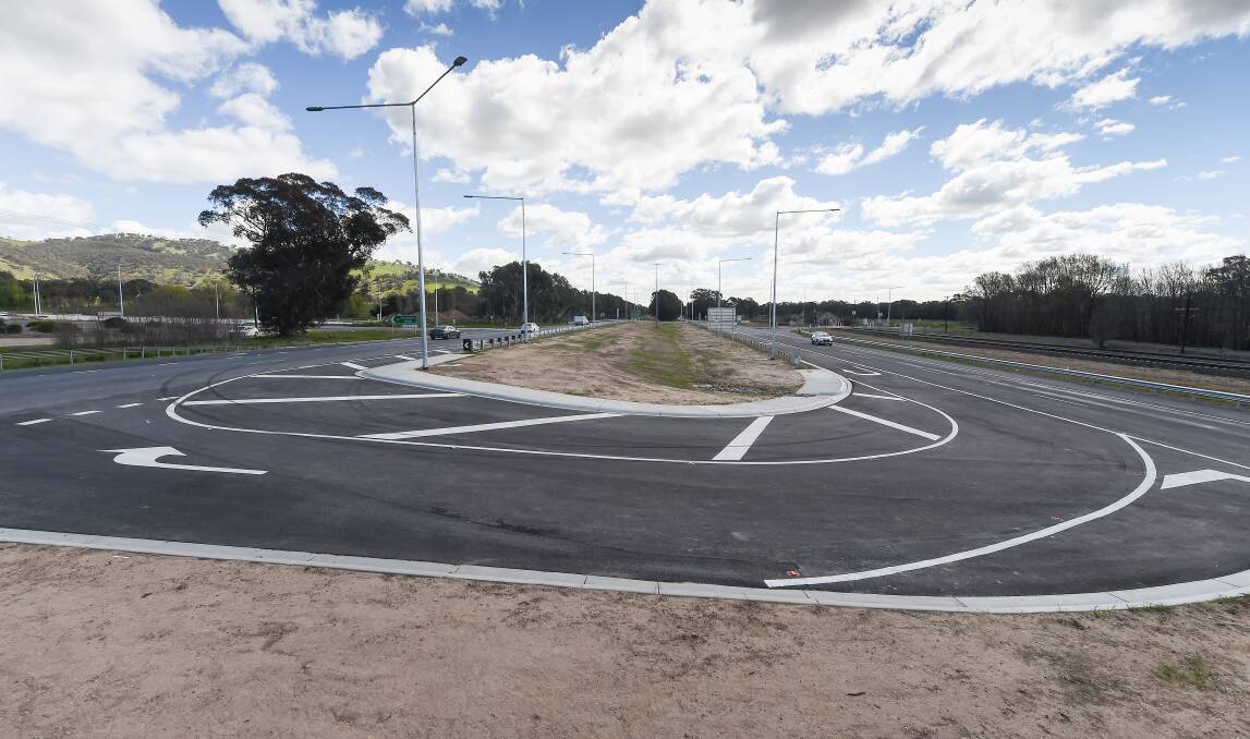 Motorists already faced having to slow down to 80km/h and negotiate an elongated roundabout on the Hume Freeway at McKoy Street for years, a government spreadsheet showed before an upgrade was ditched. Picture by Mark Jesser 