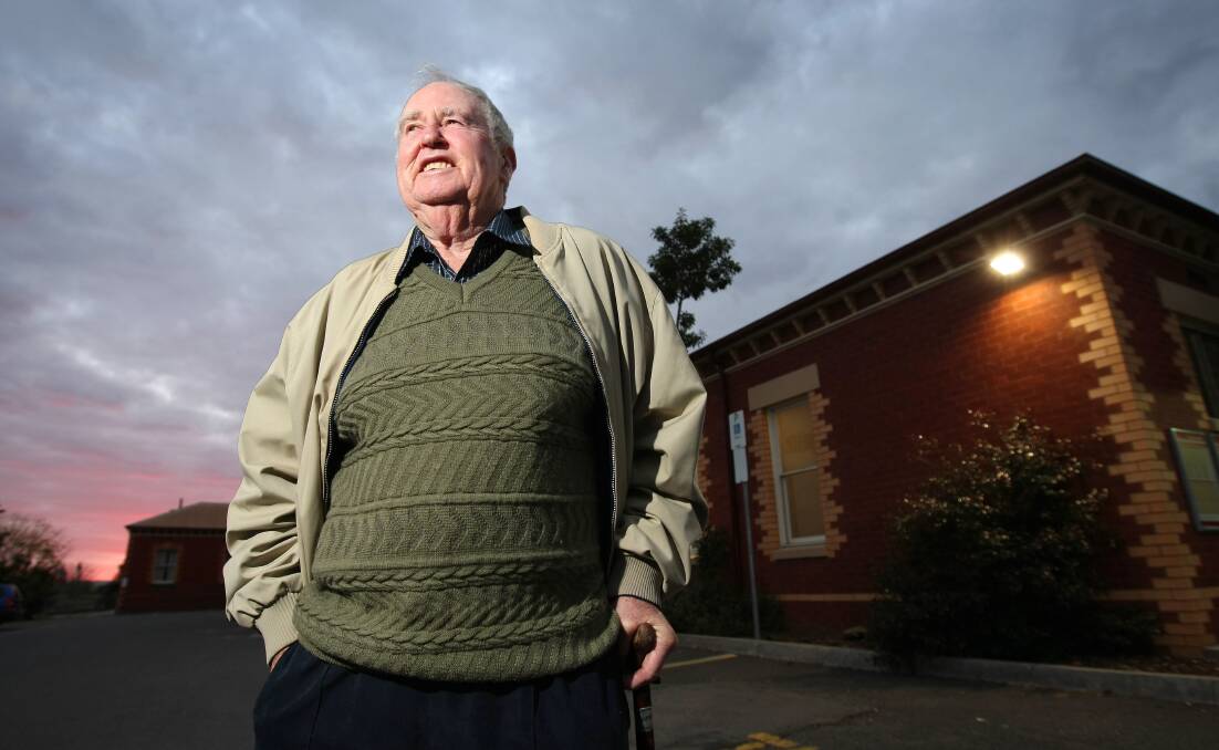 Bill Buckpitt in front of the old Wodonga railway station in 2010 after an announcement about redevelopment plans for the area.
