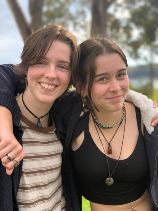 The Ball sisters, Julia and Ella, caught on camera recently. The pair's car was involved in a road crash which occurred on the Riverina Highway in May 2023.