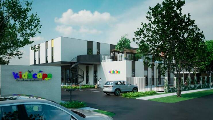 An artist's impression of how the two-storey childcare centre in Macauley Street, South Albury, would appear when completed.