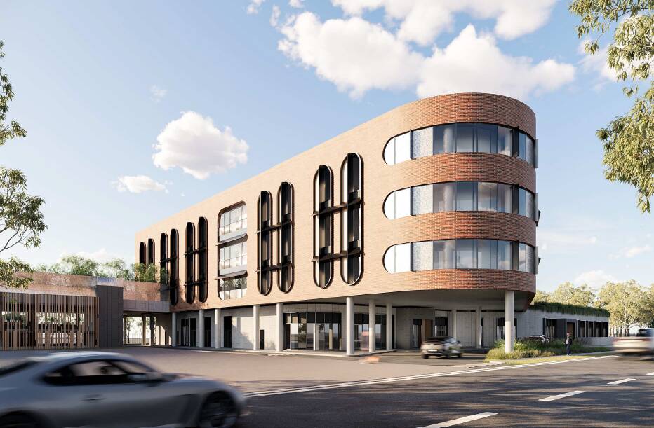 An artist's image of how the four-storey sub-acute hospital proposed for Stanley Street in central Wodonga would appear after construction. Image supplied by Criterion Property Group