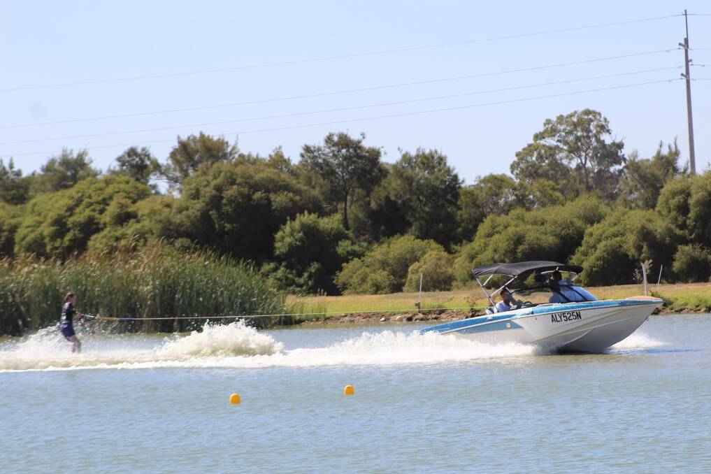 Wagga's Ryan Clark took to the water in the over-21s trick section of the national titles at Muwala. Picture supplied.