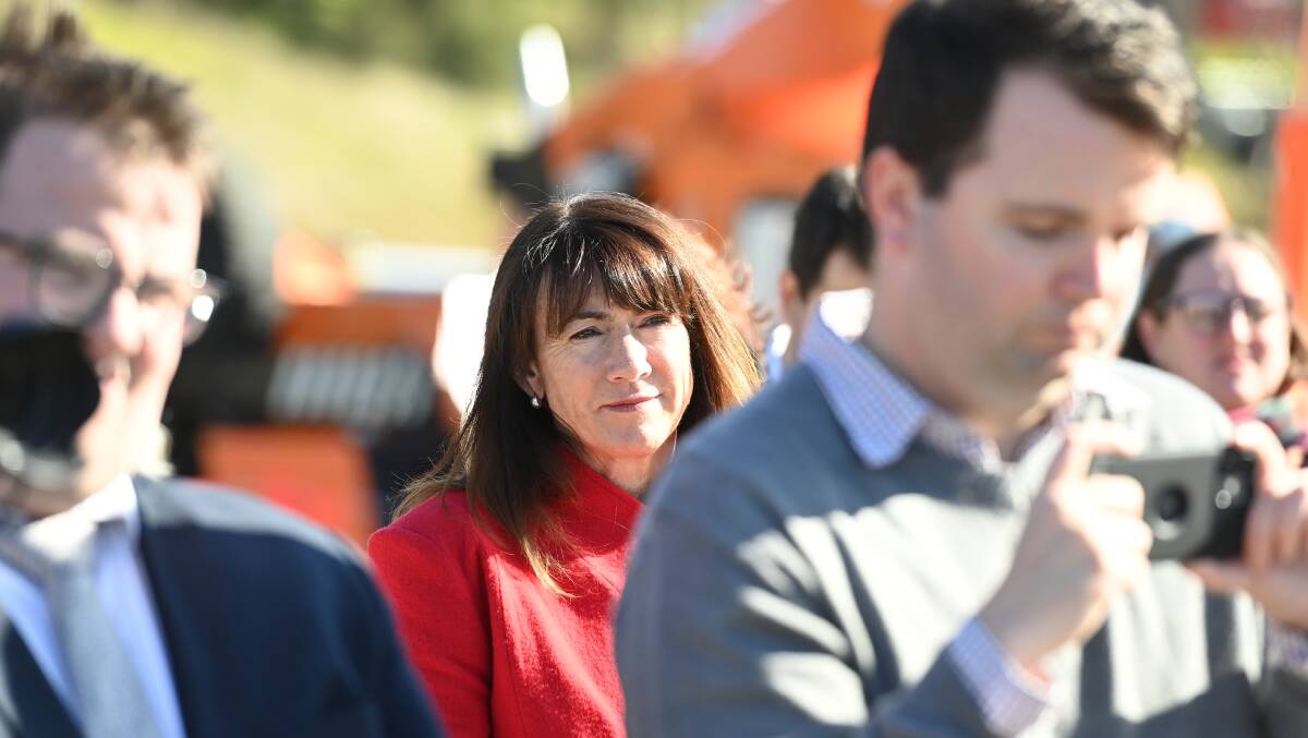 Albury mayor Kylie King watches on as the first sod is turned on Albury hospital's emergency department upgrade in July last year. On Monday night at her city's council meeting she rejected a call from Wodonga to advocate for a new hospital.