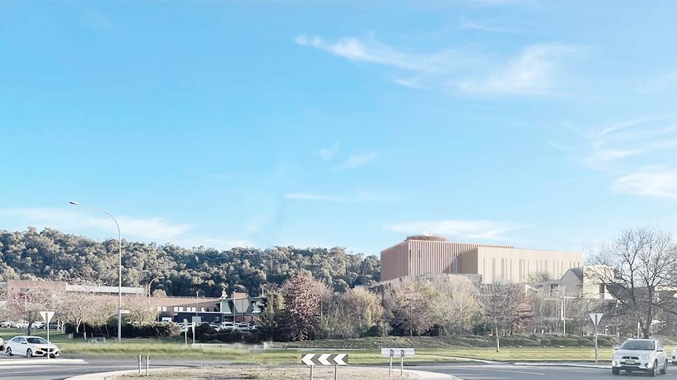 A modified photograph showing how a redeveloped Albury hospital will appear from the Borella Road-East Street roundabout. Image from NSW Health