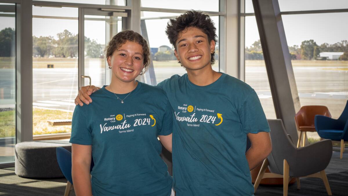 International travellers Romy van Olearius and Daniel Larsen will return for their final weeks at Albury High School with an adventure to recall after their trip to Vanuatu. Picture by Layton Holley