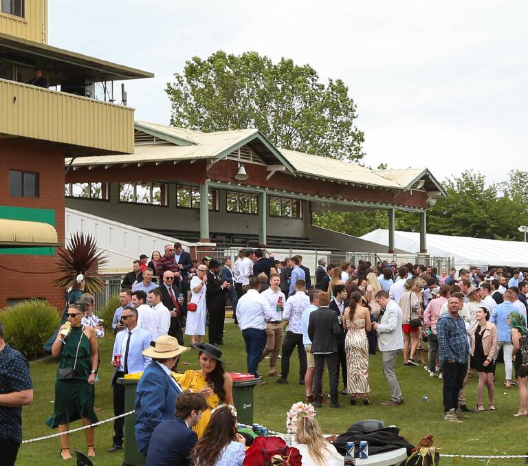 Wodonga racecourse's grandstand sits empty during a meeting after the council ordered it no longer be used by patrons because of safety concerns.