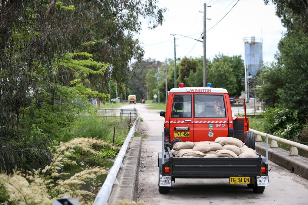 Bags are taken into the western end of Abercorn Street in South Albury where there are three residences and industrial premises. Picture by James Wiltshire.