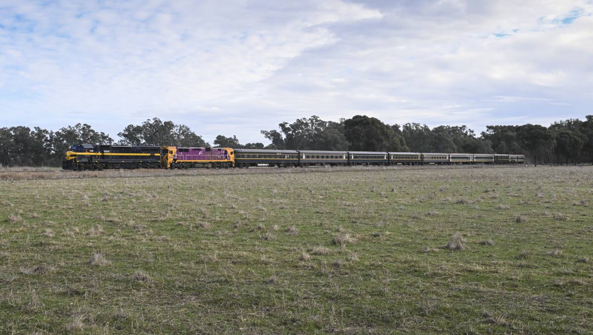Carriages that once hauled passengers from Melbourne to Albury as part of N class sets formed part of the rolling stock for the heritage train. Picture by Mark Jesser 