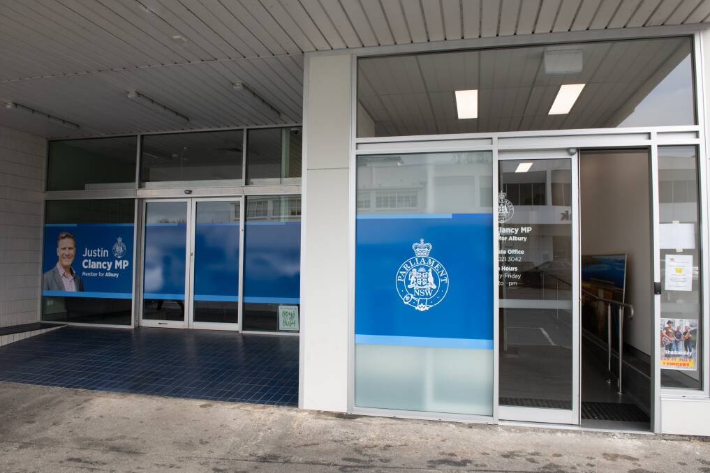 NSW Parliamentary Services has leased premises in Olive Street for Albury MP Justin Clancy. It was home to a St George Bank until mid-2022. Picture by Tara Trewhella