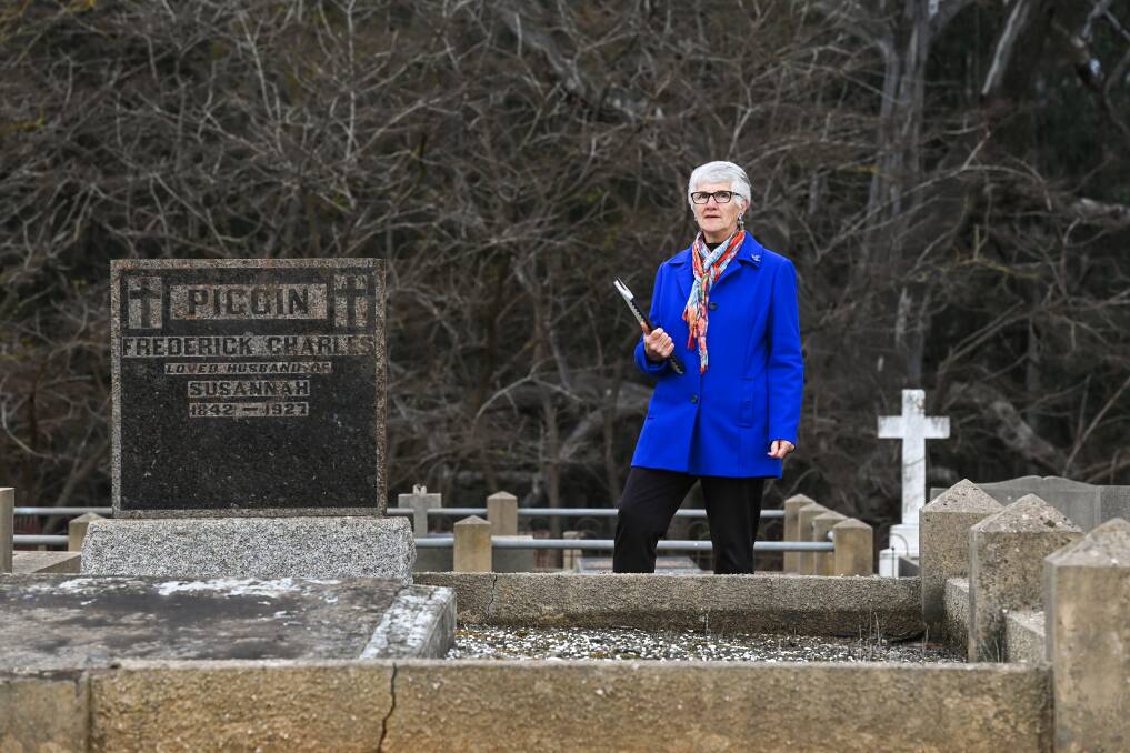 Lesley New (pictured) will join conference delegate descendent Lindy Piggin in leading a tour of Corowa's pioneer cemetery for 130th celebrations. Picture by Mark Jesser