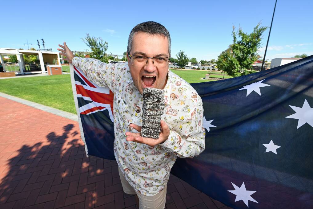 Kev Poulton last December promoting the move of municipal Australia Day events to Junction Place which did not eventuate. File picture